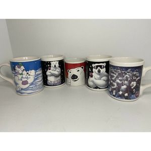 Colca Cola Gibson Coffee Mug 1998 & 1996 Polar Bear Bundle